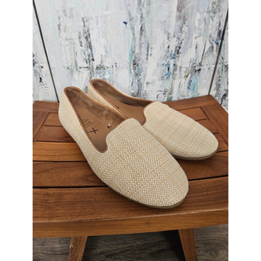 Aerosoles Baylor‎ Loafers 12 Tan Woven Basketweave Almond Toe Comfort Flats Work